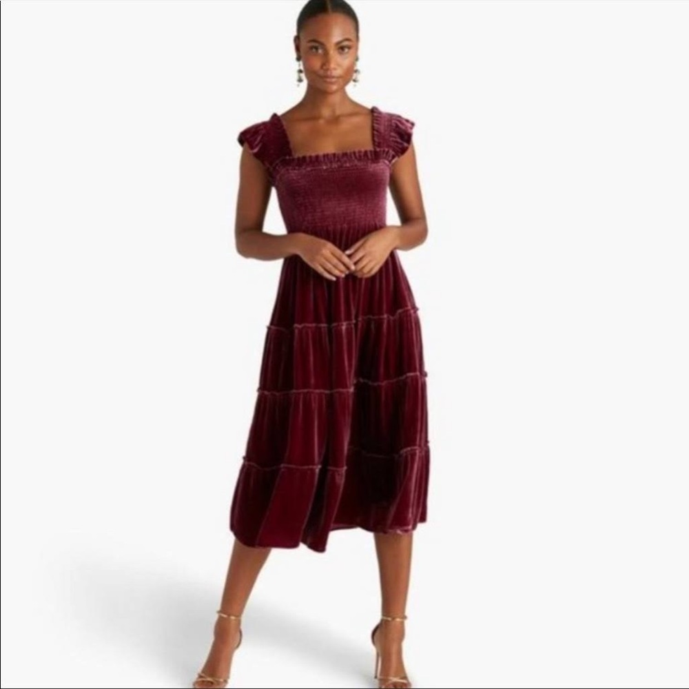 Hill House- Ellie Nap Dress- Burgundy Velvet